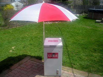 Ice Cream Cart, Ice Cream and Umbrella