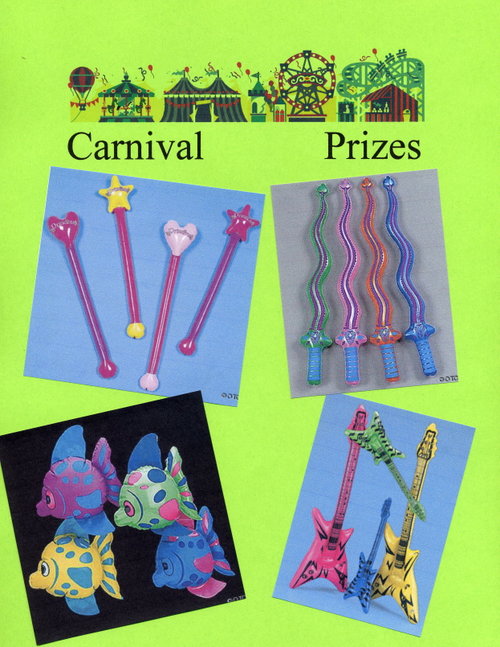 Carnival Prizes - Princess Wands, Swords, Inflatable Fish, Toy Guitars